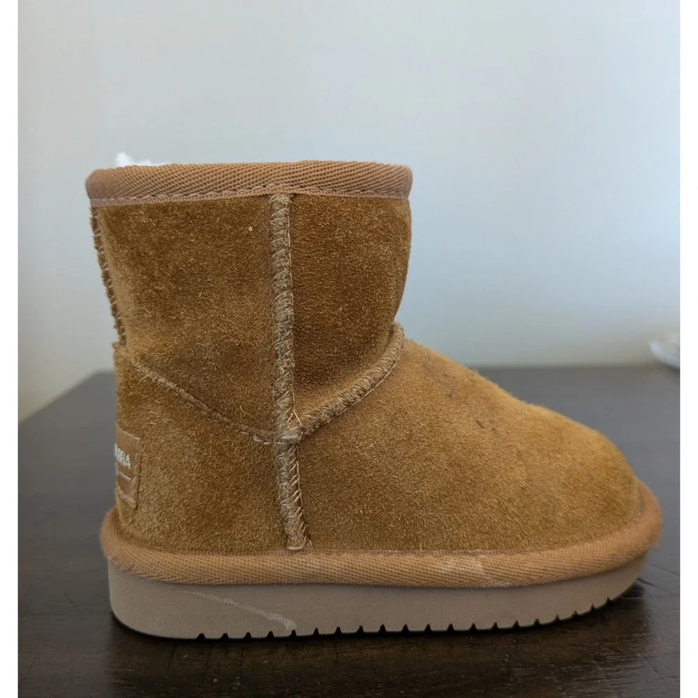 Koolaburra by UGG Brown Suede Faux Fur Lined Zip Ankle Boots Toddler 5